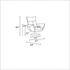 C74 Divanitalia Swivel Chair in Top-grain Italian Leather