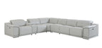 9762 Divanitalia 7-Piece L-Shaped Top Grain Italian Leather Sectional Sofa with 3 Power Recliners