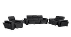 1224 Divanitalia 6-Piece Modular Power Reclining Sofa, Loveseat & Chair Set in Top Grain Italian Leather with 5 Power Recliners & Power Headrests - Black - SKU 1224-BLACK-6.5-HT-3PC - view 4
