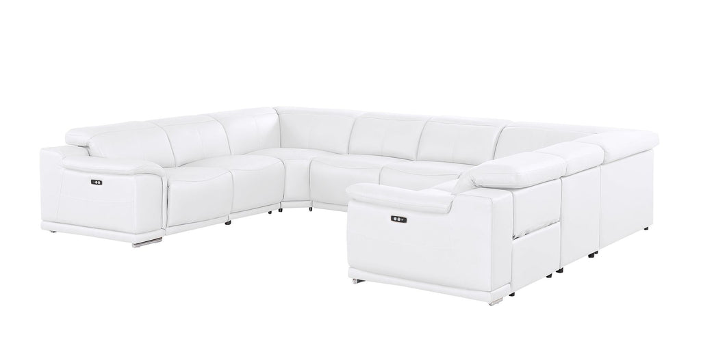 2679 8-Piece U-Shaped Power Reclining Sectional Sofa in Genuine Leather - 4 Recliners