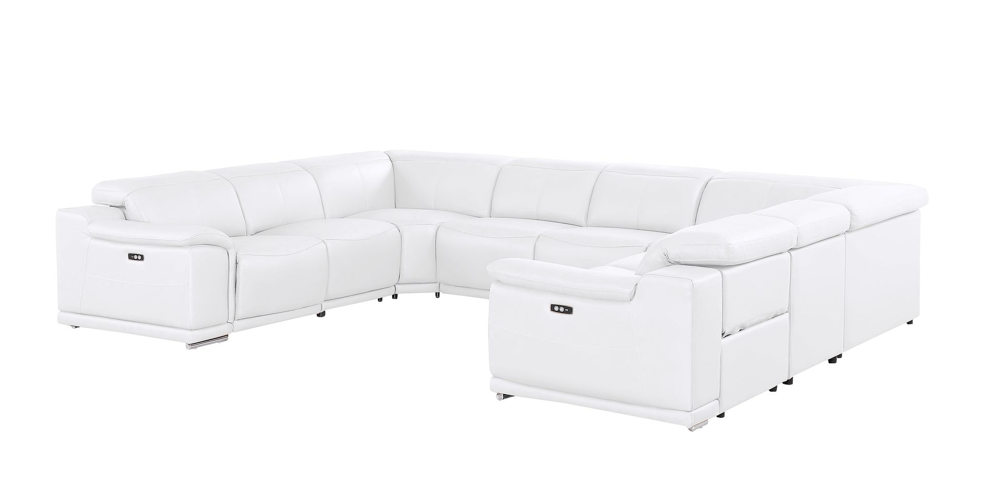 2679 8-Piece U-Shaped Power Reclining Sectional Sofa in Genuine Leather - 4 Recliners