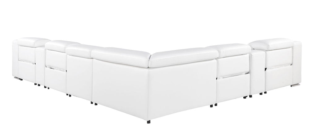 1116 Divanitalia 8-Piece L-Shaped Sectional Sofa in Top Grain Italian Leather with 4 Power Recliners & Power Headrests - White - SKU 1116-WHITE-8PC-4PWR-SECTIONAL - GROUP - view 5