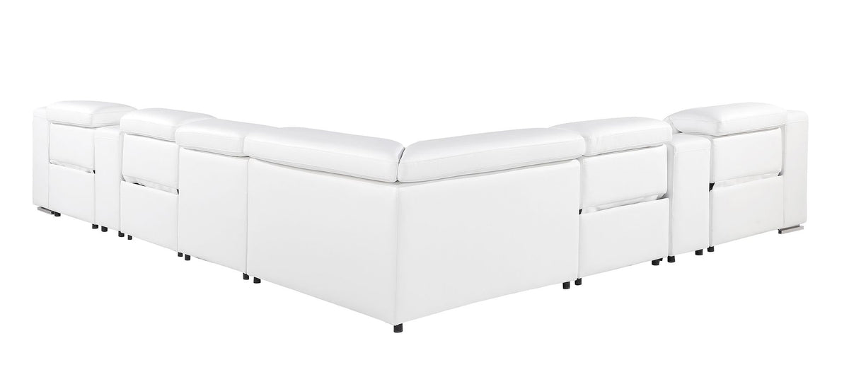 1116 Divanitalia 8-Piece L-Shaped Sectional Sofa in Top Grain Italian Leather with 4 Power Recliners & Power Headrests - White - SKU 1116-WHITE-8PC-4PWR-SECTIONAL - GROUP - view 5