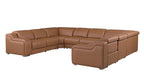 1116 Divanitalia 8-Piece U-Shaped Sectional Sofa in Top Grain Italian Leather with 4 Power Recliners & Power Headrests - Cognac - SKU 1116-COGNAC-8PC-4PWR-U-NC-SECTIONAL-GROUP - view 4