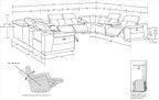 9762 Divanitalia 12-Piece U-Shaped Top Grain Italian Leather Sectional Sofa with 4 Power Recliners