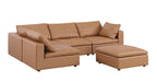 1100 Divanitalia 5-Piece Left Arm Facing 3-Seat Sectional Sofa - Top-grain Italian Leather