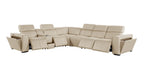 1224 Divanitalia 7-Piece L-Shaped Sectional Sofa in Top Grain Italian Leather with 4 Power Recliners & Power Headrests