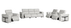 1126 Divanitalia 7-Piece Modular Power Reclining Sofa, Loveseat & Chair Set in Top Grain Italian Leather with 6 Power Recliners & Power Headrests - Light Grey - SKU 1126-LT_GREY-7.6-HT-3PC - view 4