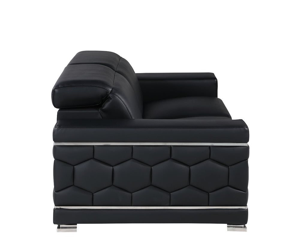 296 Modern Genuine Leather Sofa - Black - SKU 296-BLACK-S - view 5