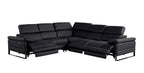 1246 Divanitalia 5-Piece L-Shaped Modular Power Reclining Sectional Sofa with Power Headrests - Top Grain Italian Leather