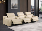 1116 Divanitalia 5-Piece Modular Power Reclining Sofa in Top Grain Italian Leather with 3 Power Recliners & Power Headrests