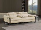 1246 Divanitalia Top Grain Italian Leather Console Loveseat with Power Headrest - Beige - SKU 1246-BEIGE-3.2-HT