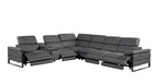 1246 Divanitalia 7-Piece L-Shaped Modular Power Reclining Sectional Sofa with 4 Power Recliners and Power Headrests - Top Grain Italian Leather