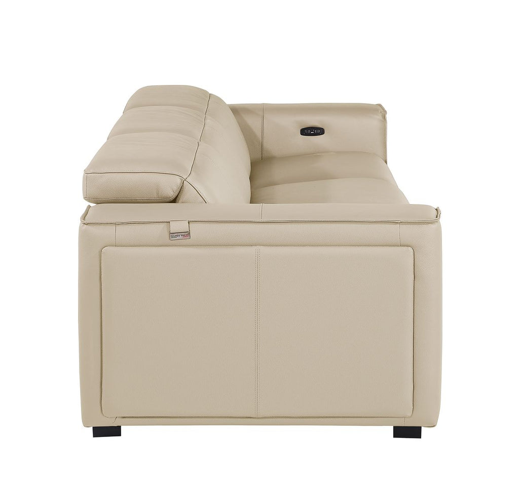 1224 Divanitalia 3-Piece Modular Power Reclining Sofa in Top Grain Italian Leather with 3 Power Recliners & Power Headrests - Beige - SKU 1224-BEIGE-3.3-HT - view 11