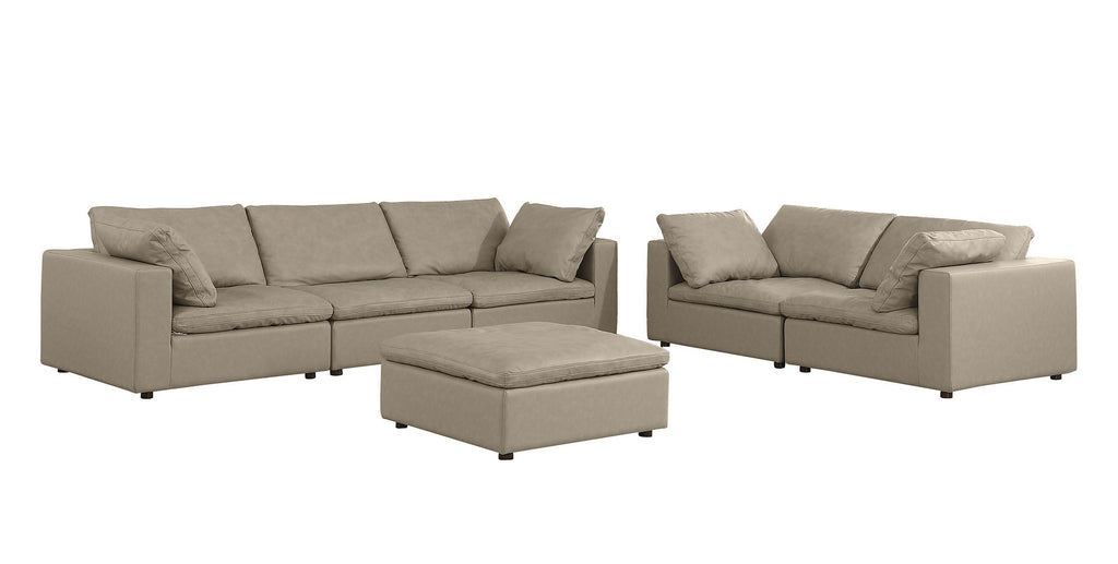 1100 Divanitalia 2-Piece Sofa Set - Top-grain Italian Leather with Ottoman