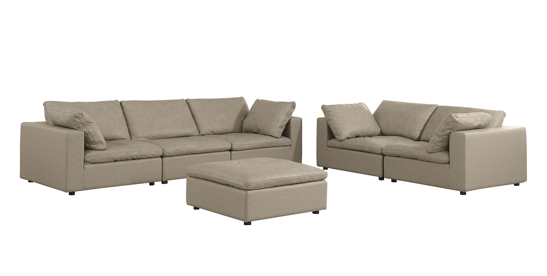 1100 Divanitalia 2-Piece Sofa Set - Top-grain Italian Leather with Ottoman