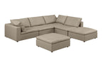 1100 Divanitalia 6-Piece Right Arm Facing 3-Seat Sectional Sofa - Top-grain Italian Leather