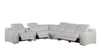 1116 Divanitalia 7-Piece L-Shaped Sectional Sofa in Top Grain Italian Leather with 4 Power Recliners & Power Headrests - Light Grey - SKU 1116-LT-GREY-7PC-4PWR-SECTIONAL - GROUP - view 3