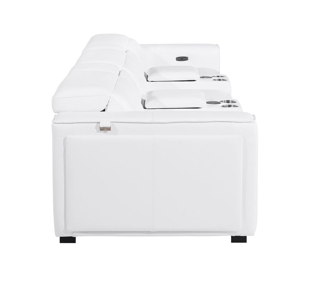 1224 Divanitalia 5-Piece Modular Power Reclining Sofa in Top Grain Italian Leather with 3 Power Recliners & Power Headrests - White - SKU 1224-WHITE-5.3-HT - view 6