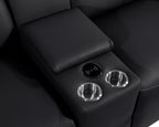 1224 Divanitalia 6-Piece L-Shaped Sectional Sofa in Top Grain Italian Leather with 3 Power Recliners & Power Headrests