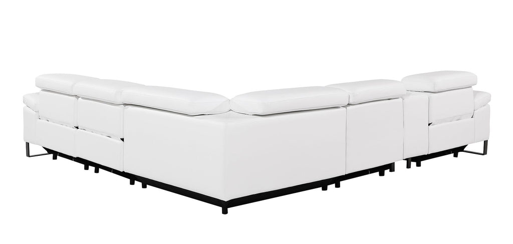 1246 Divanitalia 6-Piece L-Shaped Modular Power Reclining Sectional Sofa with 3 Power Recliners and Power Headrests - Top Grain Italian Leather - White - SKU 1246-WHITE-6PC-3PWR-SECTIONAL - view 7