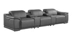 9762 Divanitalia 5-Piece Modular Power Reclining Sofa and Loveseat Set with 3 Power Recliners in Top Grain Italian Leather