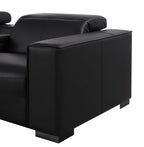 1208 Leather Sofa with 3 Power Recliners and Two Storage Consoles