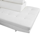 8136 Left Arm Facing Chaise with Adjustable Headrest in Genuine Leather