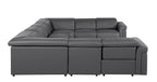 1126 Divanitalia 8-Piece U-Shaped Sectional Sofa in Top Grain Italian Leather with 4 Power Recliners & Power Headrests