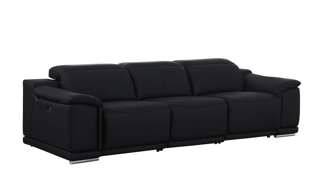9762 Divanitalia 3-Piece Modular Power Reclining Sofa with 2 Power Recliners in Top Grain Italian Leather
