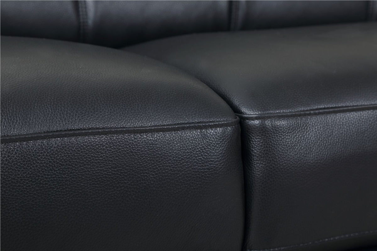 415 Divanitalia Loveseat with Adjustable Headrest in Top-grain Italian Leather - Black - SKU 415-L-BLACK - view 10