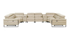 1246 Divanitalia 8-Piece U-Shaped Modular Power Reclining Sectional Sofa with 2 Power Recliners and Power Headrests - Top Grain Italian Leather