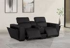1224 Divanitalia 3-Piece Modular Power Reclining Loveseat in Top Grain Italian Leather with 2 Power Recliners & Power Headrests - Black - SKU 1224-BLACK-3.2-HT - view 2
