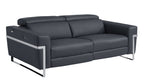 990 Divanitalia Power Reclining Sofa with Power Headrest in Top-grain Italian Leather - Dark Grey - SKU 990-DK-GRAY-S - view 2