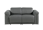 1126 Divanitalia Power Reclining Sofa, Loveseat & Chair Set in Top Grain Italian Leather with 5 Power Recliners & Power Headrests - Dark Grey - SKU 1126-DARK GREY-3PC - view 5