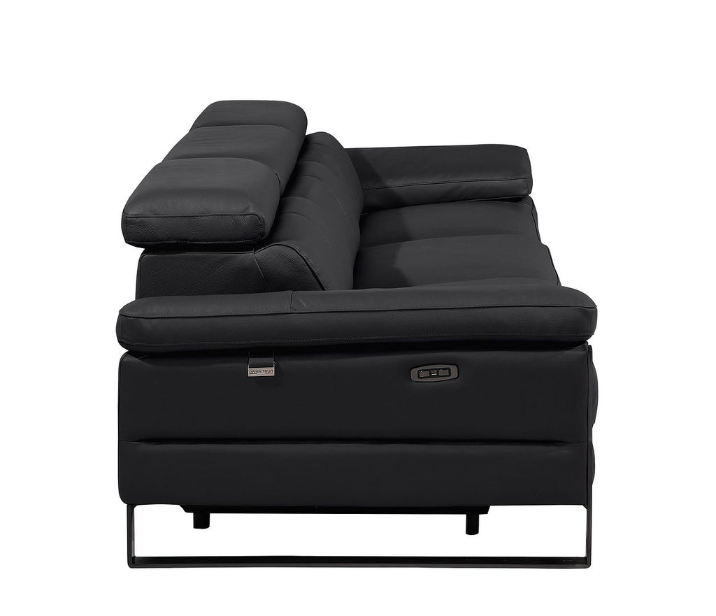 1246 Divanitalia Modular Power Triple Reclining Sofa with Power Reclining Headrests - Top Grain Italian Leather - Black - SKU 1246-BLACK-3.3-HT - view 8