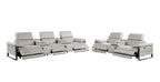 1246 Divanitalia Modular Power Reclining Dual Console Sofa and Console Loveseat Set with Power Headrests - Top Grain Italian Leather - Light Grey - SKU 1246-LT-GREY-8.5-HT-2PC - view 4
