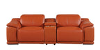 9762 Divanitalia 3-Piece Modular Power Reclining Console Loveseat with 2 Power Recliners in Top Grain Italian Leather