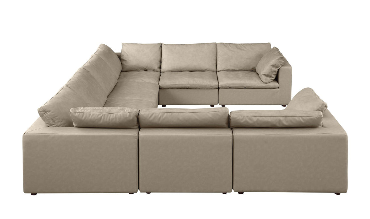 1100 Divanitalia 8-Piece U-Shaped Sectional Sofa - Beige - SKU 1100-BEIGE-8.6-U - view 4