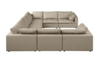 1100 Divanitalia 8-Piece U-Shaped Sectional Sofa in Top-grain Italian Leather