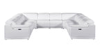 9762 Divanitalia 8-Piece U-Shaped Top Grain Italian Leather Sectional Sofa with 4 Power Recliners