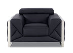 903 Divanitalia Chair with Adjustable Headrest in Top-grain Italian Leather - Black - SKU 903-CH-BLACK