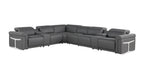 1126 Divanitalia 8-Piece L-Shaped Sectional Sofa in Top Grain Italian Leather with 4 Power Recliners & Power Headrests