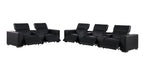 1208 Modular Leather Sofa & Loveseat with 6 Recliners and Power Headrests - Black - SKU 1208-BLACK-8.5-HT - view 5