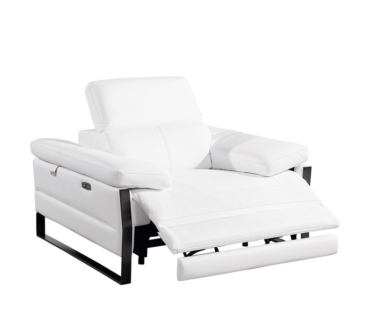 1246 Divanitalia Modular Power Dual Reclining Sofa, Console Loveseat, and Chair Set with Power Headrests - Top Grain Italian Leather - White - SKU 1246-WHITE-7.5-HT-3PC - view 9