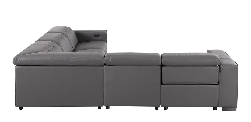 1208 Leather Reclining Set - Sofa & Loveseat with 4 Power Recliners