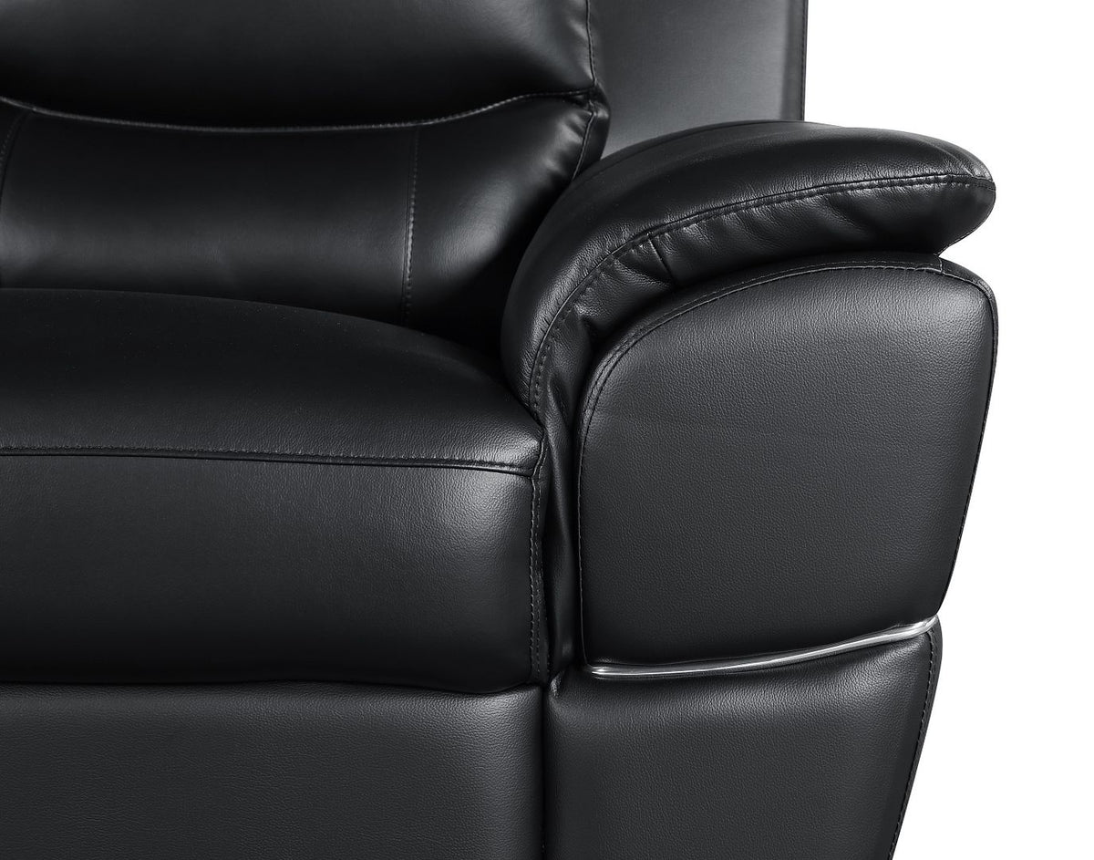 4572 Modern Genuine Leather Loveseat - Black - SKU 4572-L-BLACK - view 9