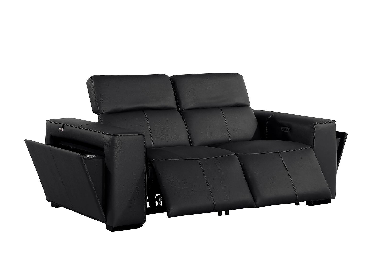 1224 Divanitalia 2-Piece Modular Power Reclining Loveseat in Top Grain Italian Leather with 2 Power Recliners & Power Headrests