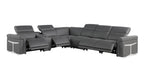 1126 Divanitalia 7-Piece L-Shaped Sectional Sofa in Top Grain Italian Leather with 4 Power Recliners & Power Headrests - Dark Grey - SKU 1126-DK-GREY-SEC-7PC-4PWR-SECTIONAL-GROUP - view 3