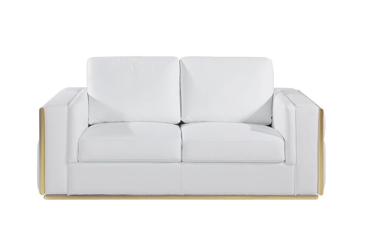 1130 Divanitalia Loveseat in Top-grain Italian Leather - White - SKU 1130-WHITE-L